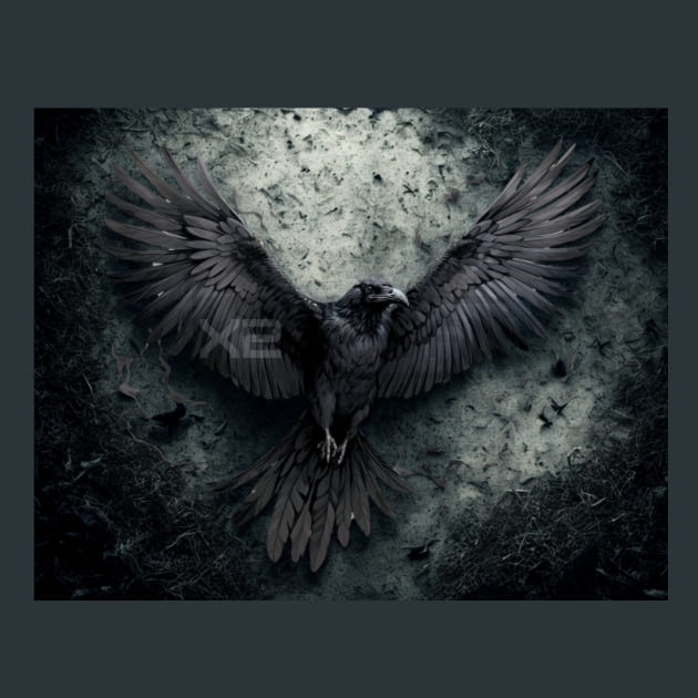 Gothic Raven 151 Metal Wall Art and Desktop Mouse Pad by X2Metal
