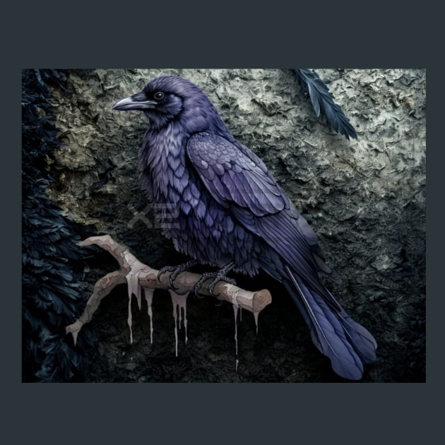 Gothic Raven 171 Metal Wall Art and Desktop Mouse Pad by X2Metal
