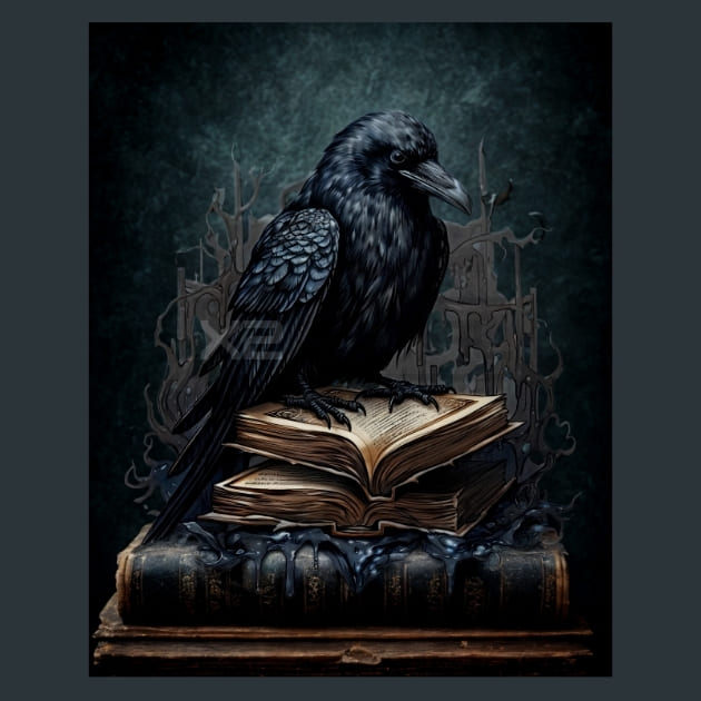 Gothic Raven 32 Metal Wall Art and Desktop Mouse Pad by X2Metal