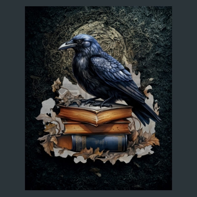 Gothic Raven 34 Metal Wall Art and Desktop Mouse Pad by X2Metal