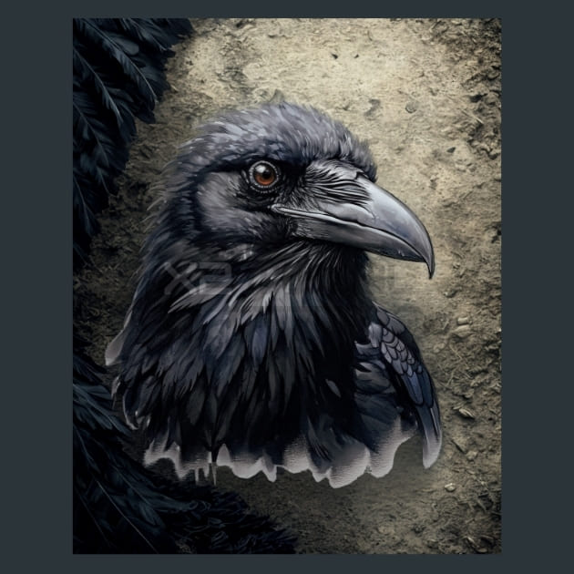 Gothic Raven 5 Metal Wall Art and Desktop Mouse Pad by X2Metal