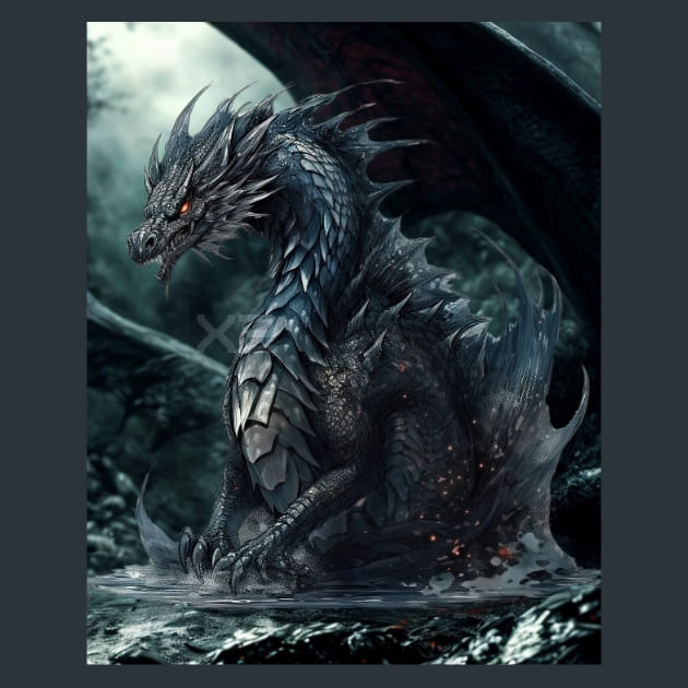 Gothic Dragon 16 Metal Wall Art and Desktop Mouse Pad by X2Metal