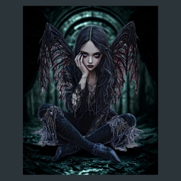 Gothic Fairies 10 Metal Wall Art and Desktop Mouse Pad by X2Metal