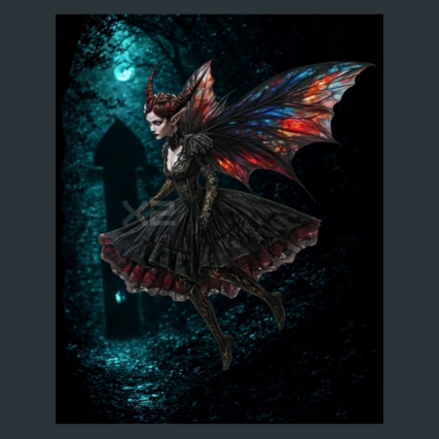 Gothic Fairies 13 Metal Wall Art and Desktop Mouse Pad by X2Metal