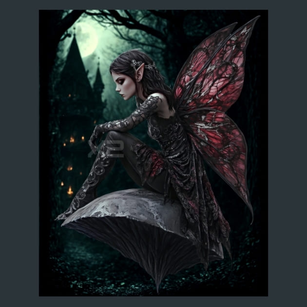 Gothic Fairies 19 Metal Wall Art and Desktop Mouse Pad by X2Metal