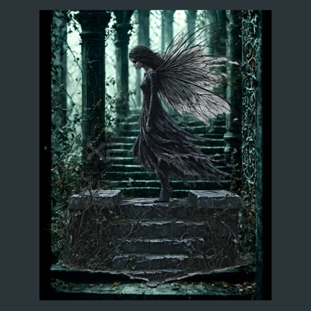 Gothic Fairies 4 Metal Wall Art and Desktop Mouse Pad by X2Metal