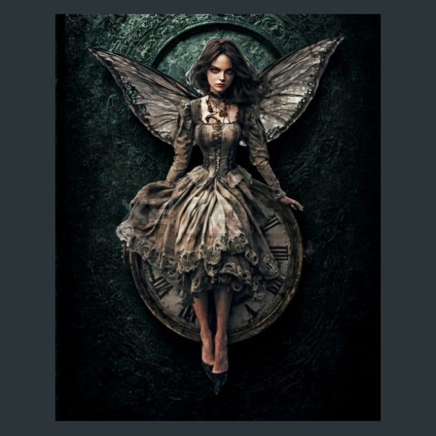 Gothic Fairies 5 Metal Wall Art and Desktop Mouse Pad by X2Metal