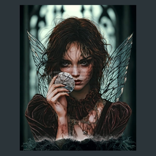 Gothic Fairies 6 Metal Wall Art and Desktop Mouse Pad by X2Metal
