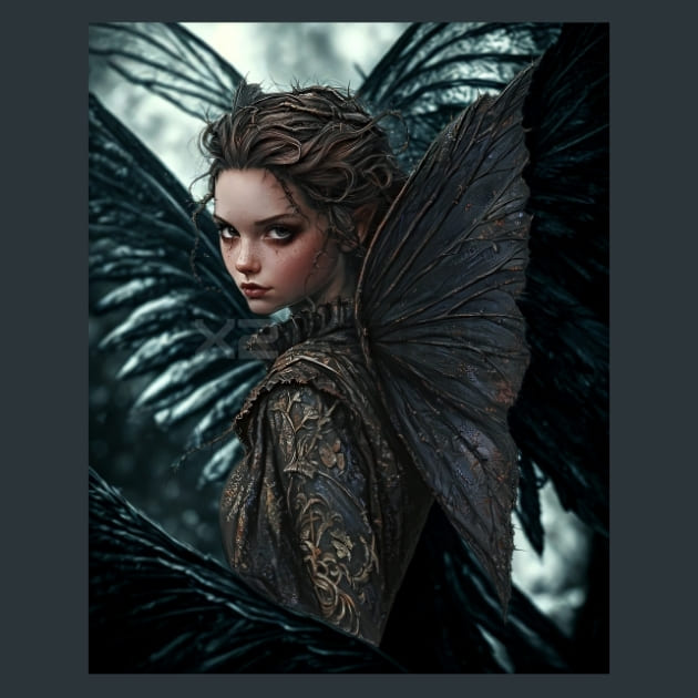 Gothic Fairies 7 Metal Wall Art and Desktop Mouse Pad by X2Metal
