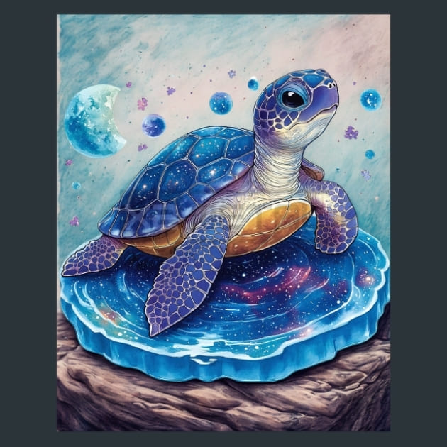Grace in Stillness Turtles Metal Wall Art and Desktop Mouse Pad by X2Metal