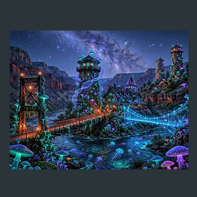 Grand-Canyon-National-Park-Bioluminescent-Night-Metal-Print