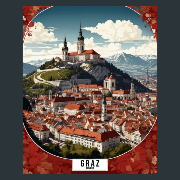 Graz Austria Metal Wall Art and Desktop Mouse Pad by X2Metal