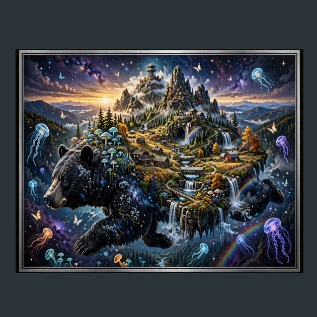 Great-Smoky-Mountains-cosmic-bear-island-metal-print