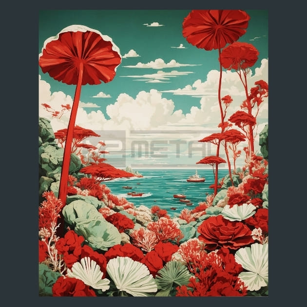 Great Barrier Reef Australia Metal Wall Art and Desktop Mouse Pad by X2Metal