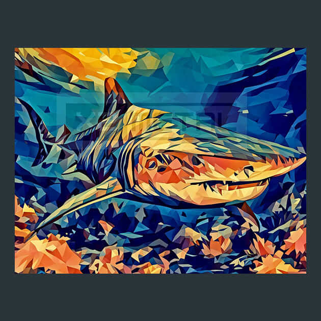 Great Hammerhead Shark Sea Metal Wall Art and Desktop Mouse Pad by X2Metal