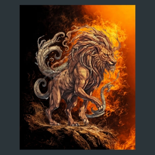 Greek Chimera Metal Wall Art and Desktop Mouse Pad by X2Metal