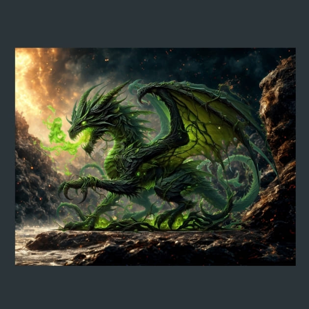 Green_Dragon_metal_prints_posters_mouse_pads