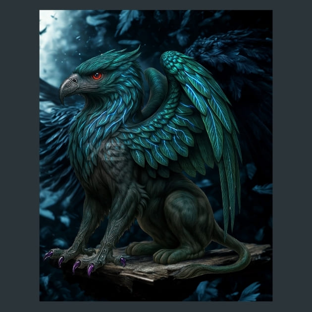 Griffin-Gothic Alchemy Metal Wall Art and Desktop Mouse Pad by X2Metal