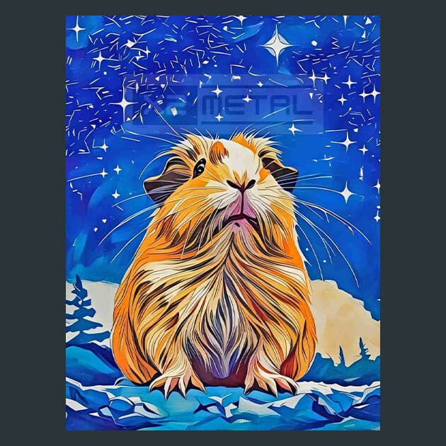 Guinea Pig Magic Metal Wall Art and Desktop Mouse Pad by X2Metal