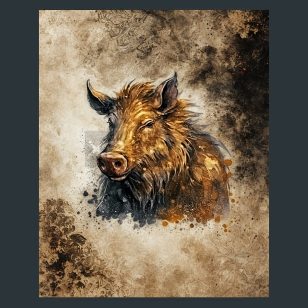 Gullinbursti Mythology Metal Wall Art and Desktop Mouse Pad by X2Metal