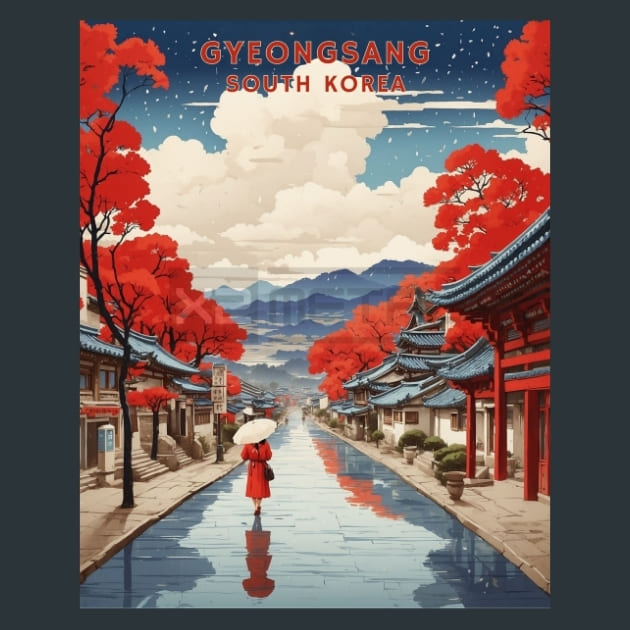 Gyeongsang South Korea Metal Wall Art and Desktop Mouse Pad by X2Metal