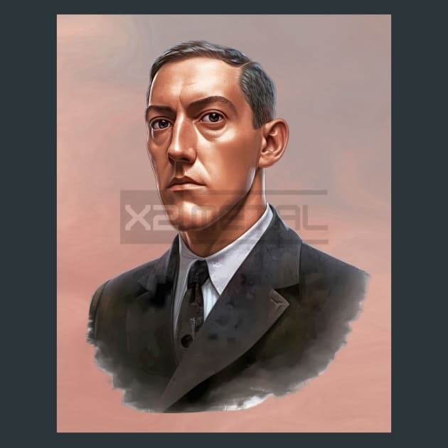 H.P.-Lovecraft-Writer-and-Pioneer-of-Horror-Fiction-metal-prints-posters-mouse-pads