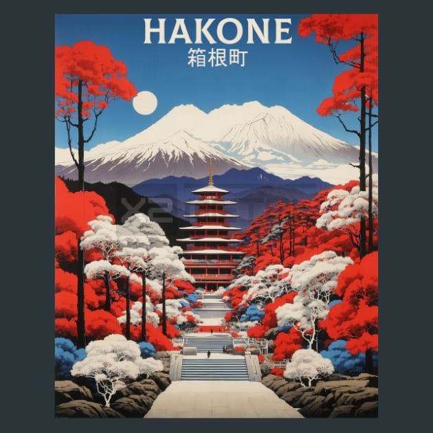 Hakone Japan Metal Wall Art and Desktop Mouse Pad by X2Metal