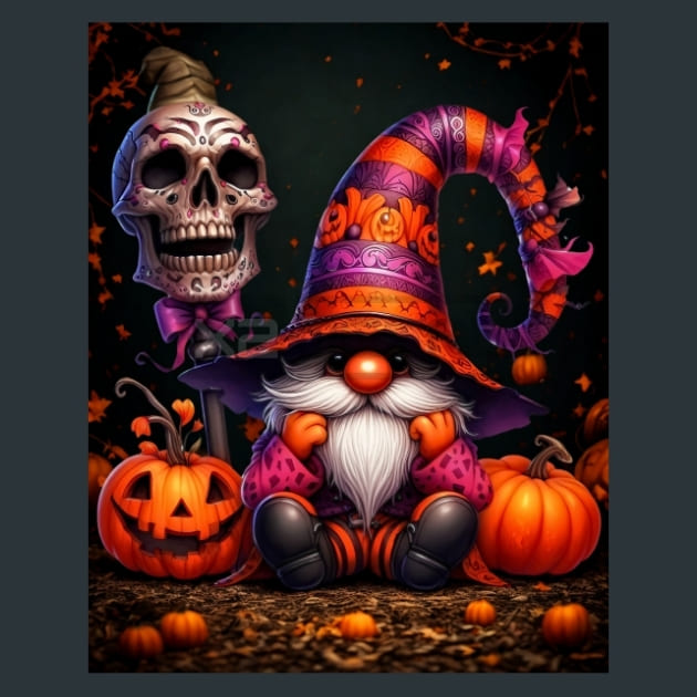 Halloween Gnome 11 Metal Wall Art and Desktop Mouse Pad by X2Metal