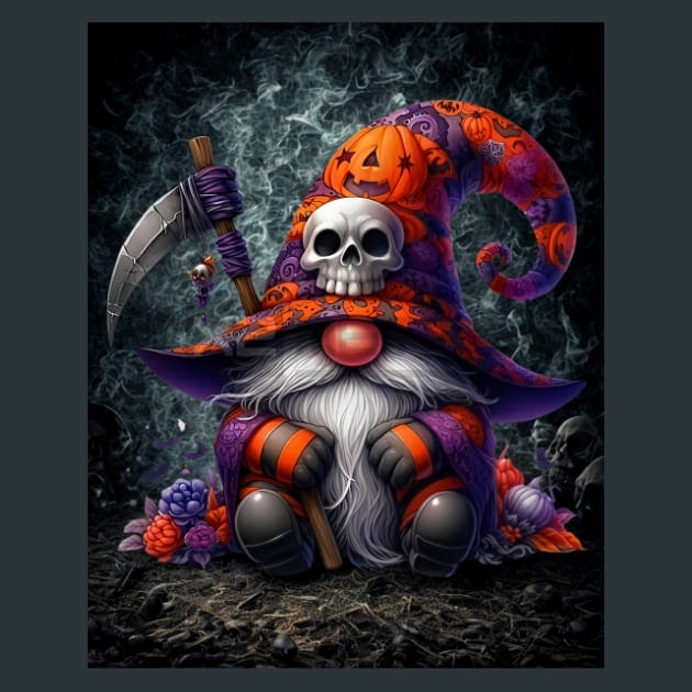 Halloween Gnome 12 Metal Wall Art and Desktop Mouse Pad by X2Metal