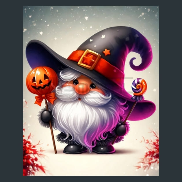 Halloween Gnome 13 Metal Wall Art and Desktop Mouse Pad by X2Metal