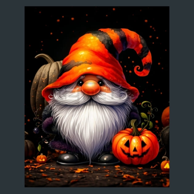 Halloween Gnome 14 Metal Wall Art and Desktop Mouse Pad by X2Metal