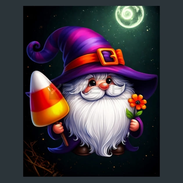 Halloween Gnome 15 Metal Wall Art and Desktop Mouse Pad by X2Metal