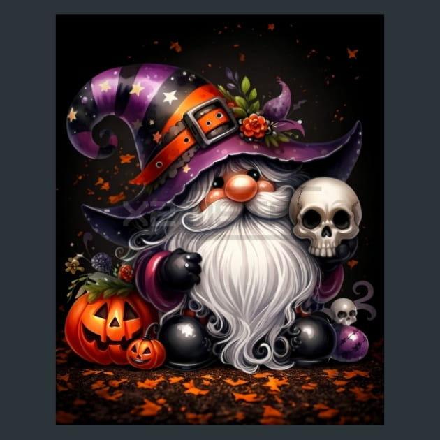 Halloween Gnome 17 Metal Wall Art and Desktop Mouse Pad by X2Metal