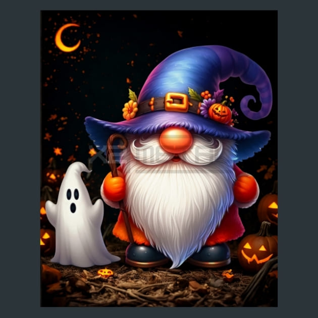 Halloween Gnome 18 Metal Wall Art and Desktop Mouse Pad by X2Metal