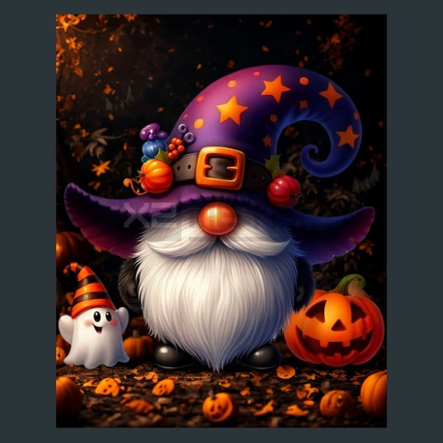 Halloween Gnome 19 Metal Wall Art and Desktop Mouse Pad by X2Metal