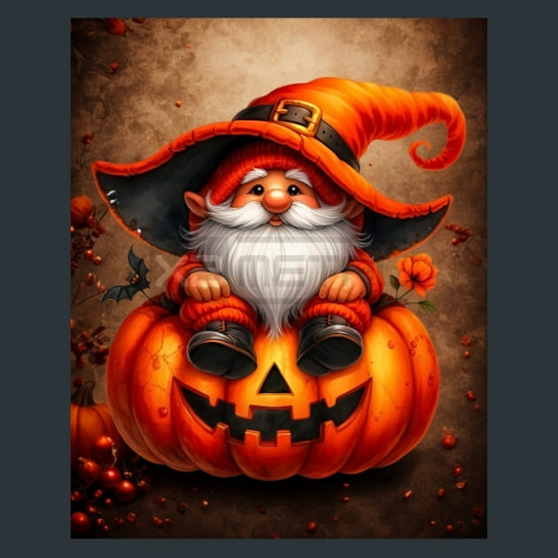 Halloween Gnome 20 Metal Wall Art and Desktop Mouse Pad by X2Metal