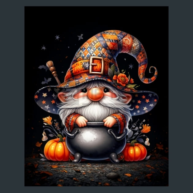 Halloween Gnome 21 Metal Wall Art and Desktop Mouse Pad by X2Metal