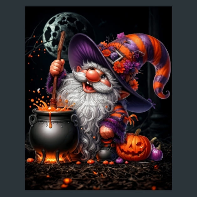 Halloween Gnome 22 Metal Wall Art and Desktop Mouse Pad by X2Metal