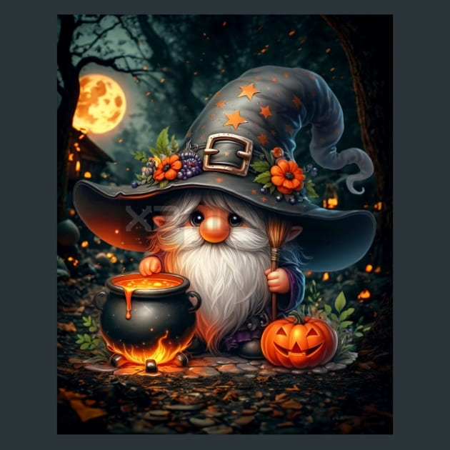 Halloween Gnome 23 Metal Wall Art and Desktop Mouse Pad by X2Metal