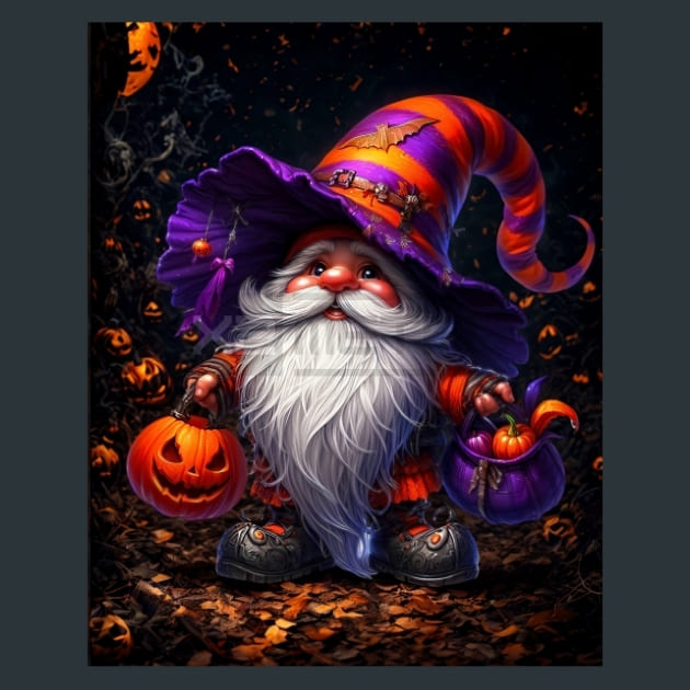 Halloween Gnome 24 Metal Wall Art and Desktop Mouse Pad by X2Metal