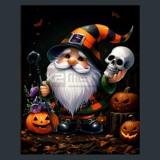 Halloween Gnome 8 Metal Wall Art and Desktop Mouse Pad by X2Metal