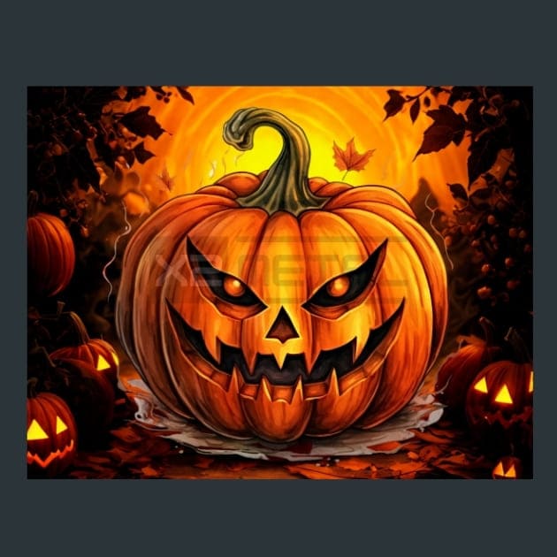 Halloween Pumpkin 1 Metal Wall Art and Desktop Mouse Pad by X2Metal