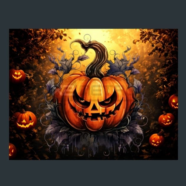 Halloween Pumpkin 10 Metal Wall Art and Desktop Mouse Pad by X2Metal