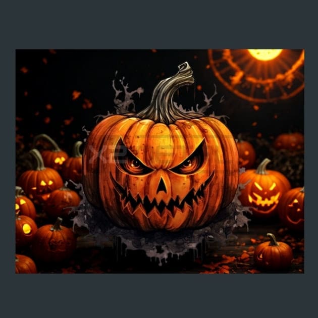 Halloween Pumpkin 12 Metal Wall Art and Desktop Mouse Pad by X2Metal