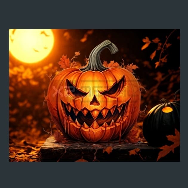 Halloween Pumpkin 15 Metal Wall Art and Desktop Mouse Pad by X2Metal