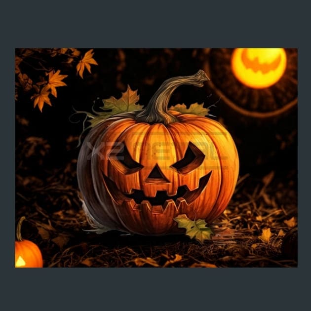 Halloween Pumpkin 17 Metal Wall Art and Desktop Mouse Pad by X2Metal