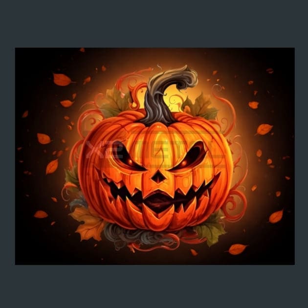 Halloween Pumpkin 22 Metal Wall Art and Desktop Mouse Pad by X2Metal