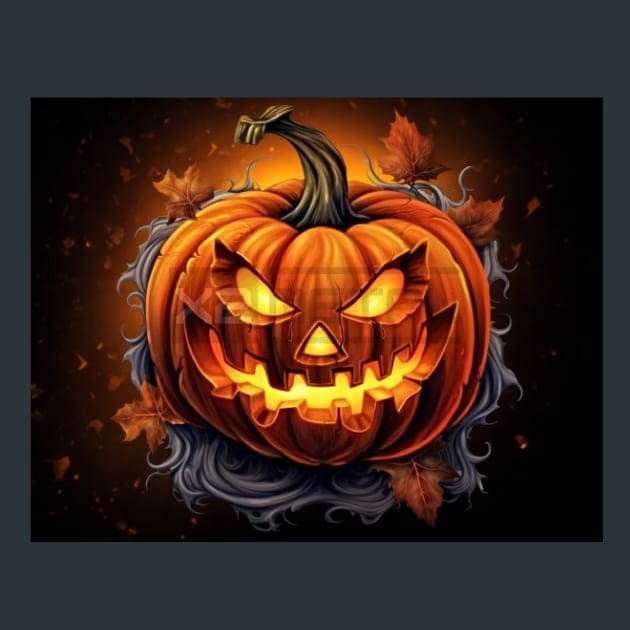 Halloween Pumpkin 23 Metal Wall Art and Desktop Mouse Pad by X2Metal