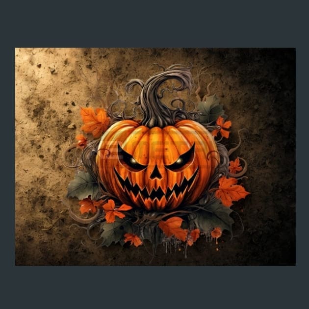 Halloween Pumpkin 25 Metal Wall Art and Desktop Mouse Pad by X2Metal