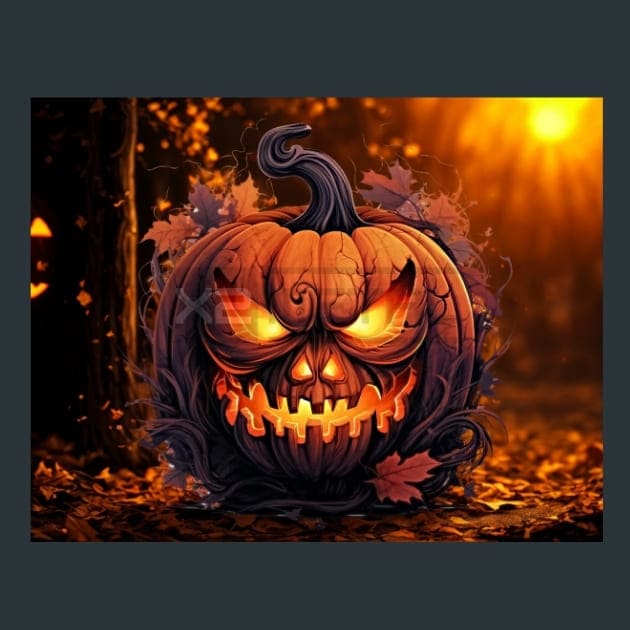 Halloween Pumpkin 26 Metal Wall Art and Desktop Mouse Pad by X2Metal